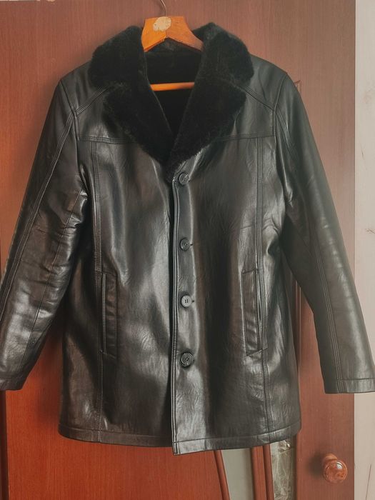 Дублёнка черная мужская