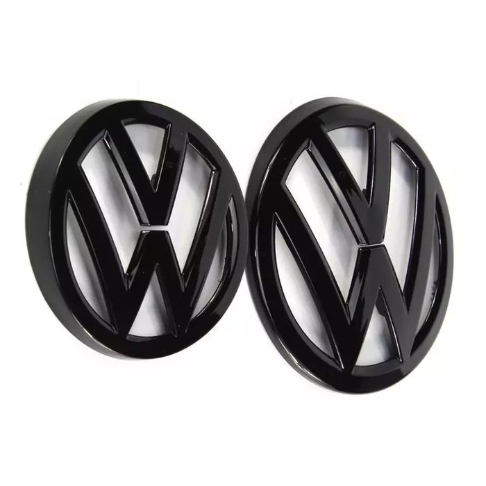 Set embleme logo stema pleoape negru lucios VW Golf 7 MK 7 fata spate