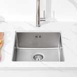 Chiuvetă de inox , Auralum 44 x 44 cm sifon și kit de preaplin