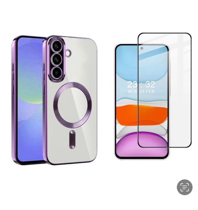 Husa Silicon MagSafe Rock+Folie Sticla Smasung A16/A17/A35/A36/A55/A56