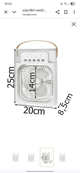 Ventilator portabil 3 în 1 - răcitor, umidificator și purificator