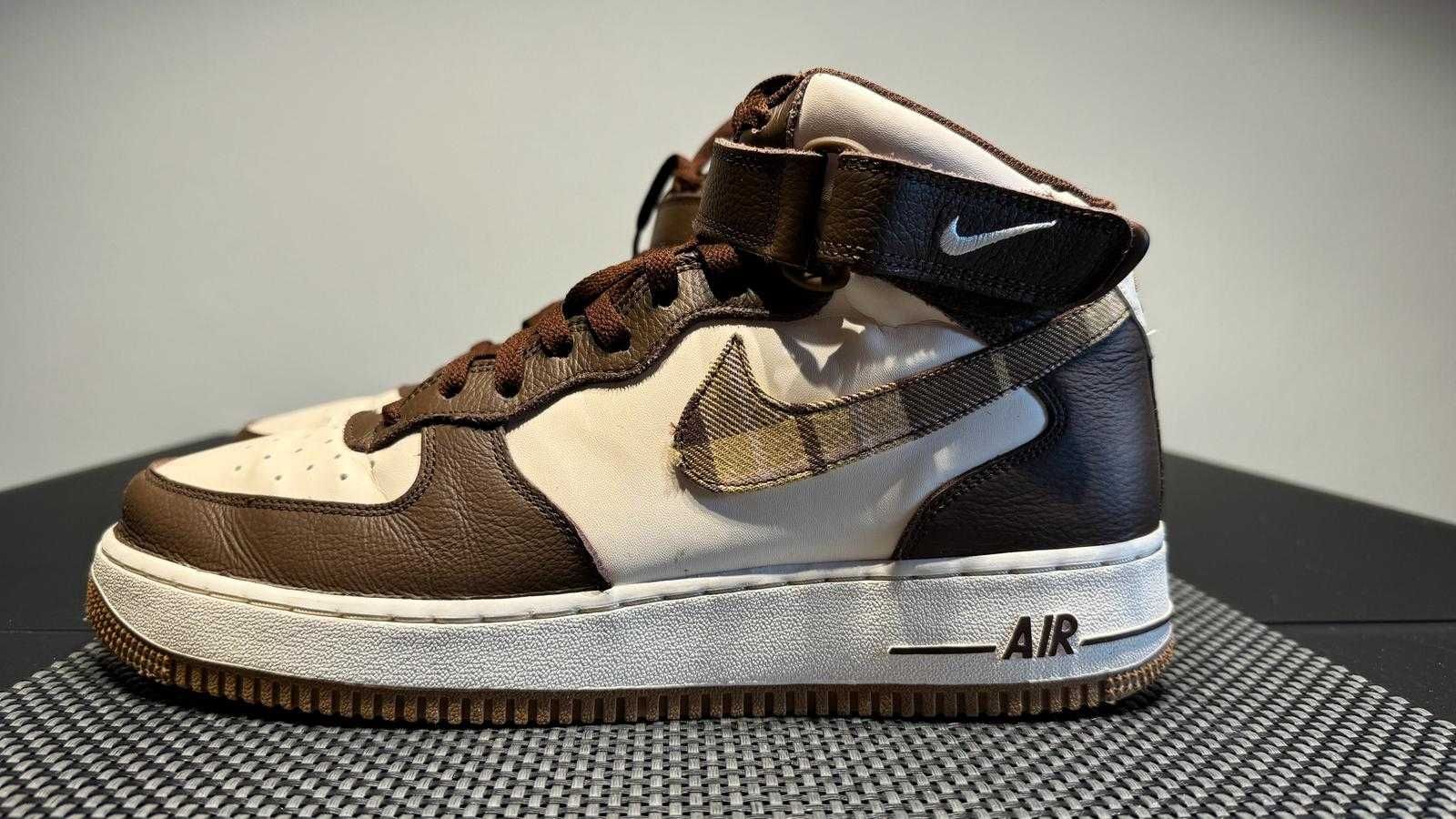 Nike air force 1 mid brown plaid