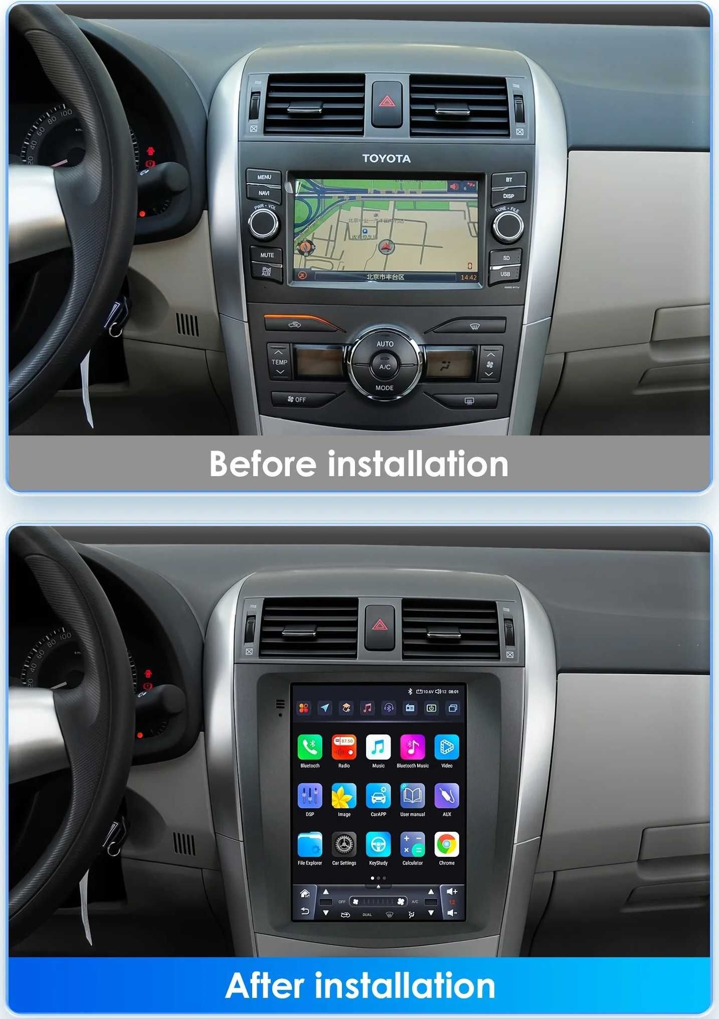 Toyota Corolla E140/ E150 2006 - 2013 9.7 Мултимедия Навигация Android