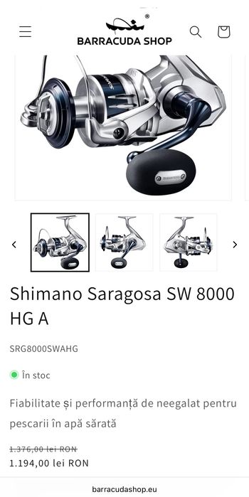 Mulineta Shimano Saragosa 8000 HG noua cutie garantie