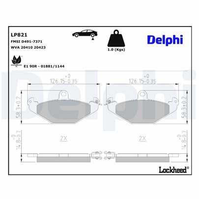 Накладки Delphi за различни модели автомобили LP821, LP822, LP788, др.