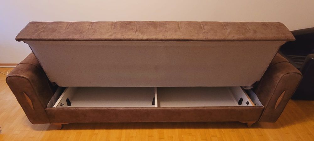 Canapea extensibila Maria, lada depozitare 220/85/80 maro