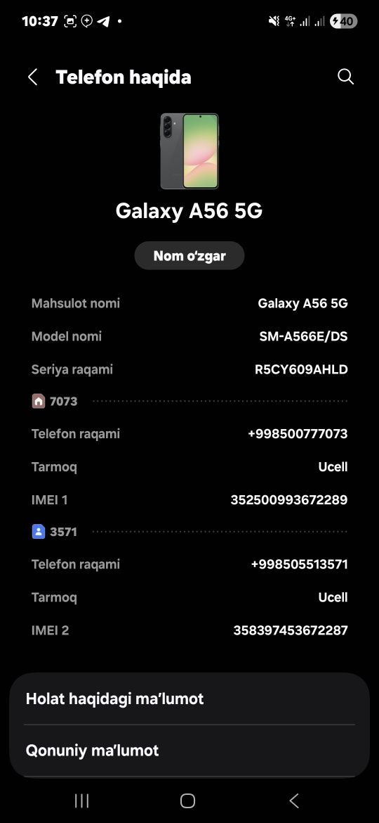 Samsung A56 5G 256gb  8+8 operativka