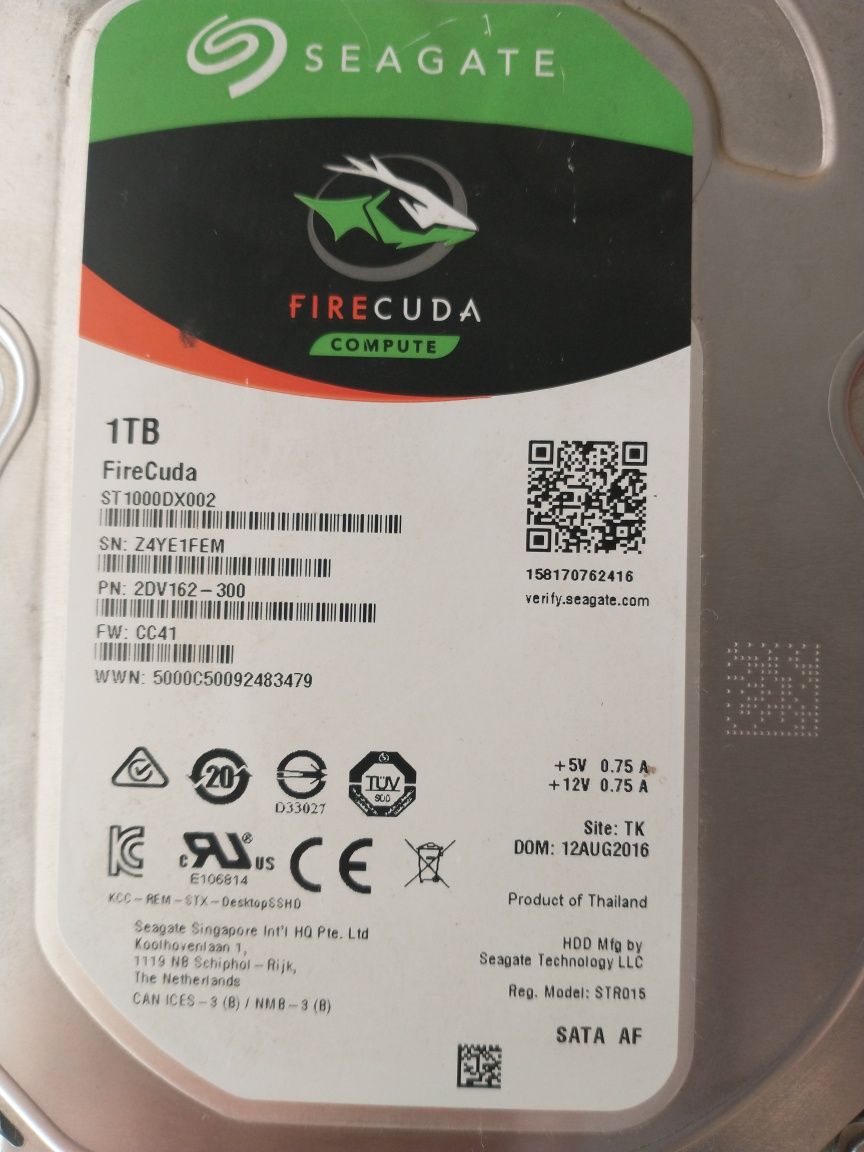 harddisk Seagate FireCuda Compute 1 Tb 
ST 1000DX002