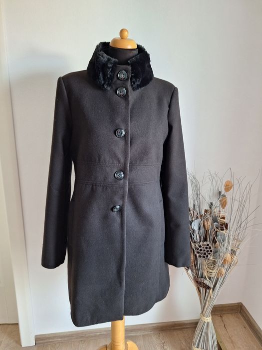 Palton negru lana marimea M