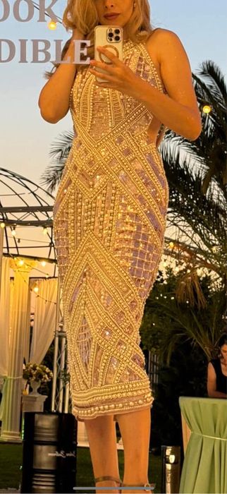 Rochie ASOS roz cu perle de nasa