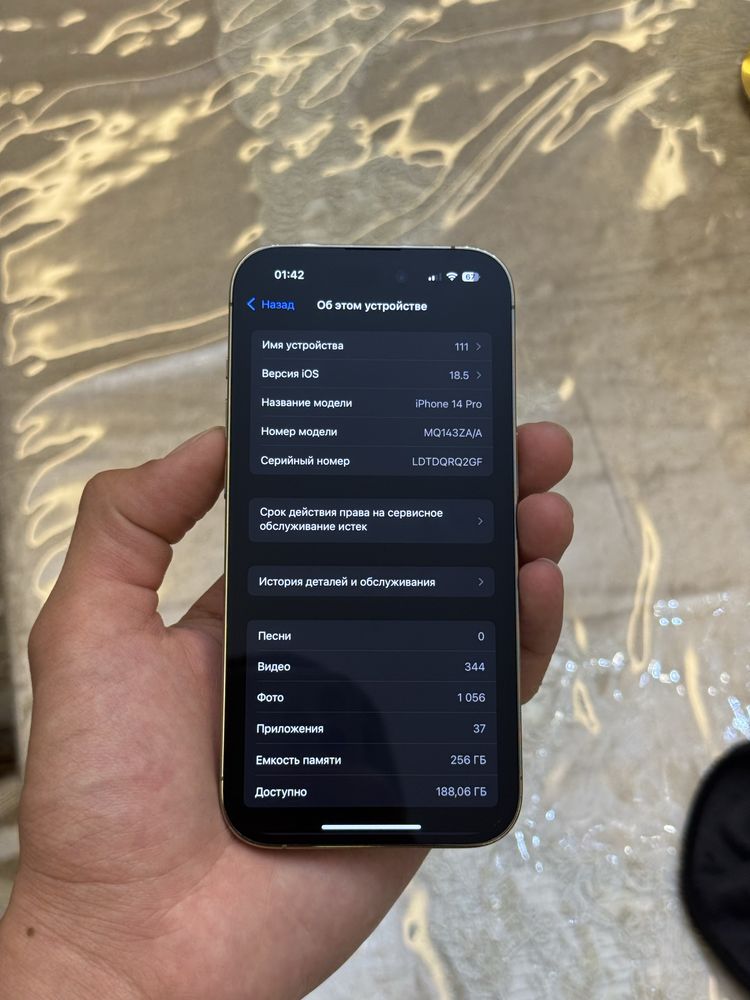 iPhone 14 Pro 256gb/78yomks 2simkartali