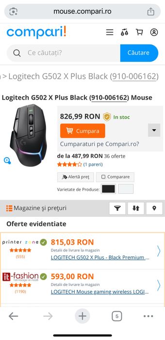 Mouse gaming Logitech Lightspeed G502 X Plus