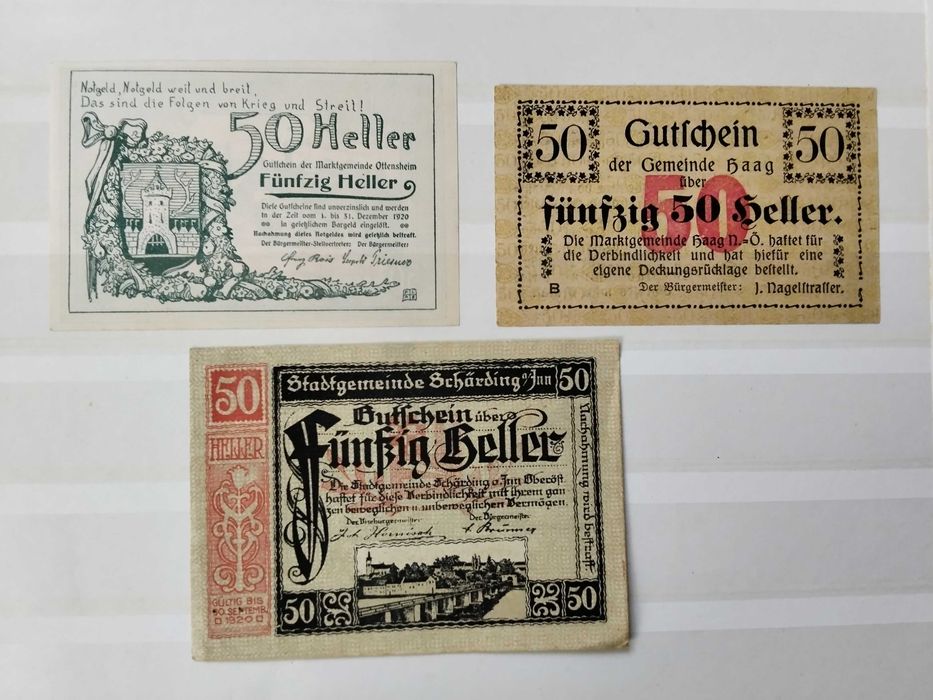 Австрийски банкноти (Текери)1920