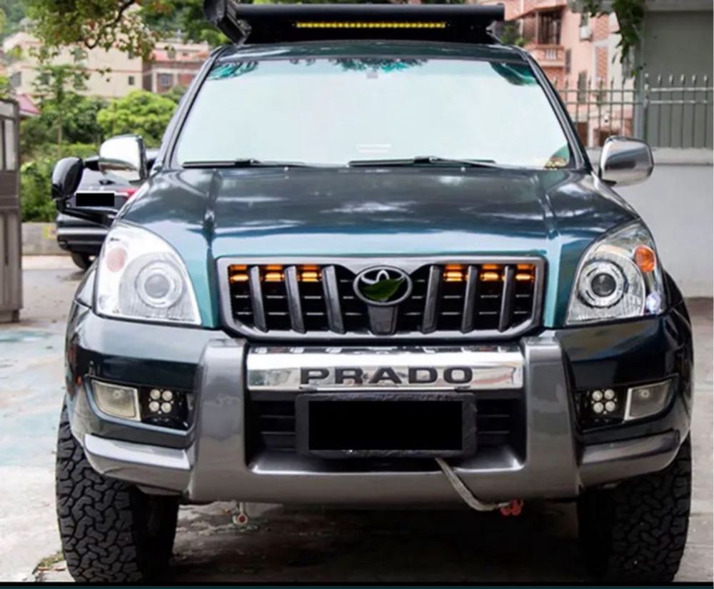 Prado 120 ДХО противотуманки ходовые огни led фары в передний бампер