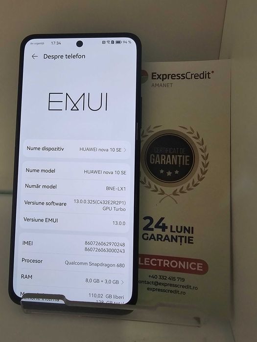 Telefon Huawei Nova 10 SE (Ag 29 Siraj ) b33353/ Garantie 2 Ani !!