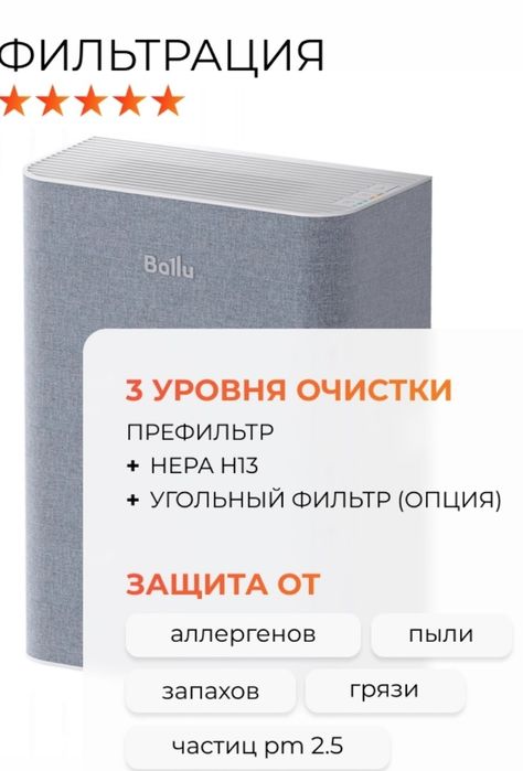 Бризер - очиститель воздуха приточный Ballu ASP-100