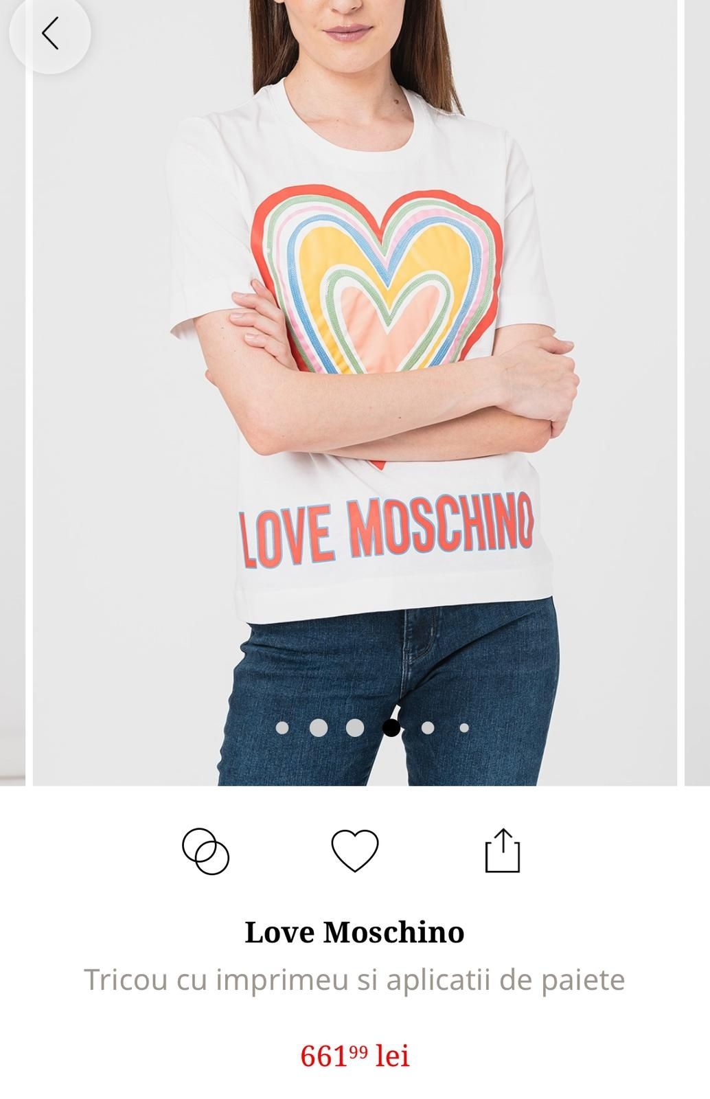 Tricou damă Love Moschino marimea M original nou cu eticheta.