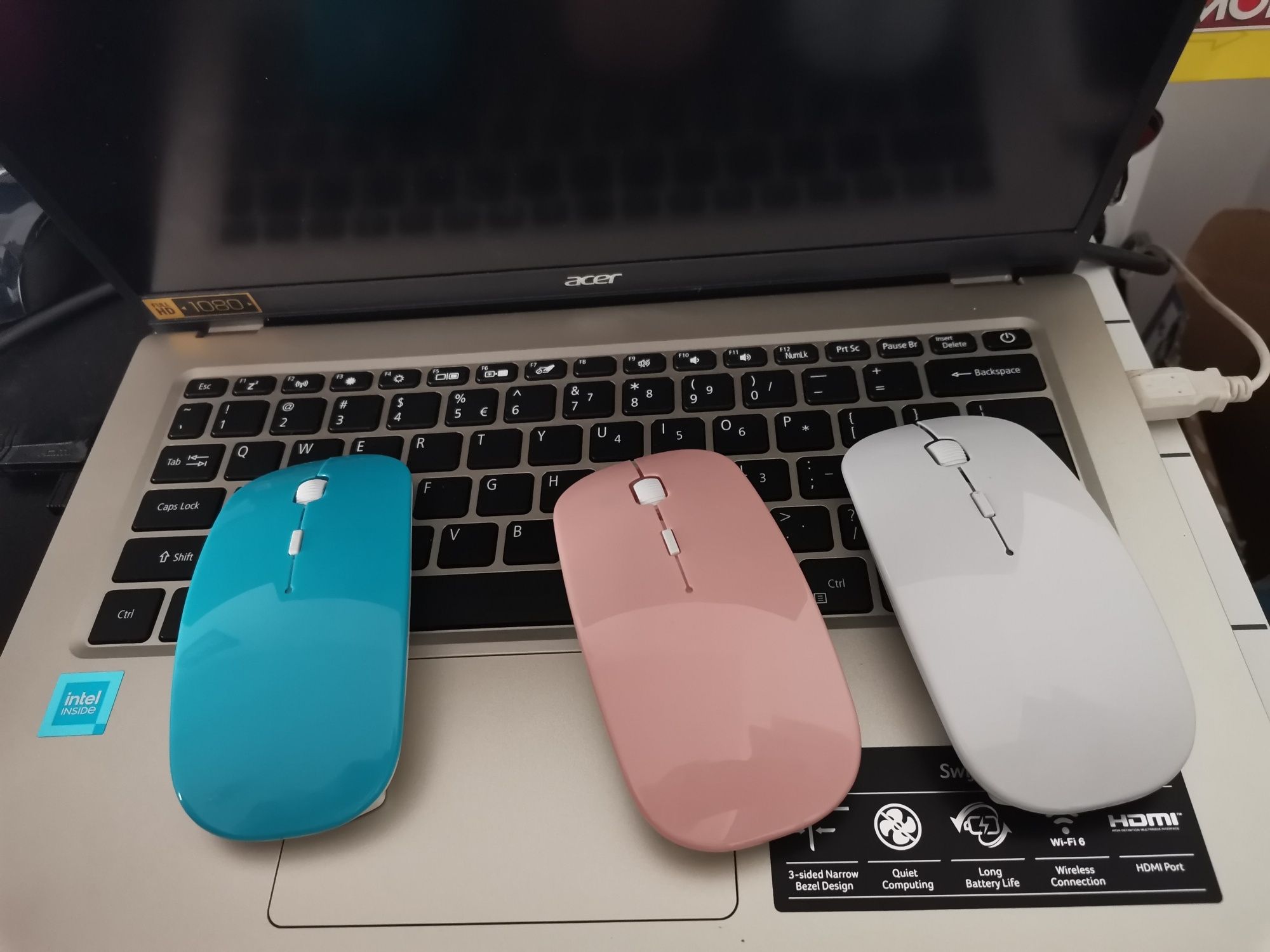 Mouse Slim, Mouse fără fir silențios DPI Ajustabil Mouse Laptop PC