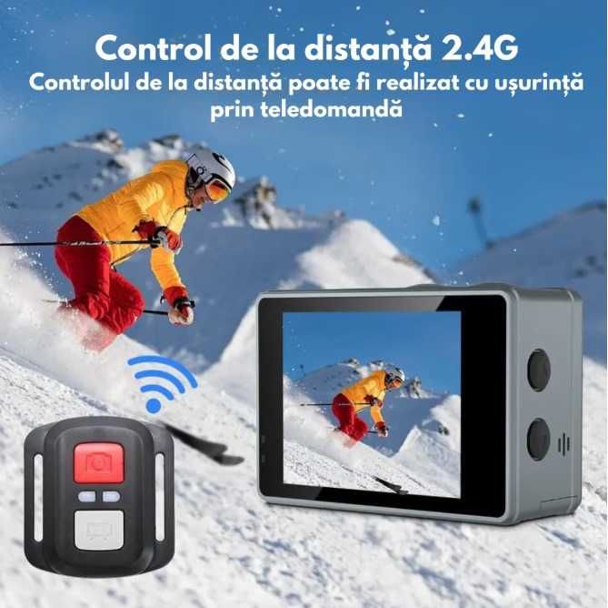 Camera de Actiune 5K Ultra HD Stabilizare EIS | GO PRO | Water Resist