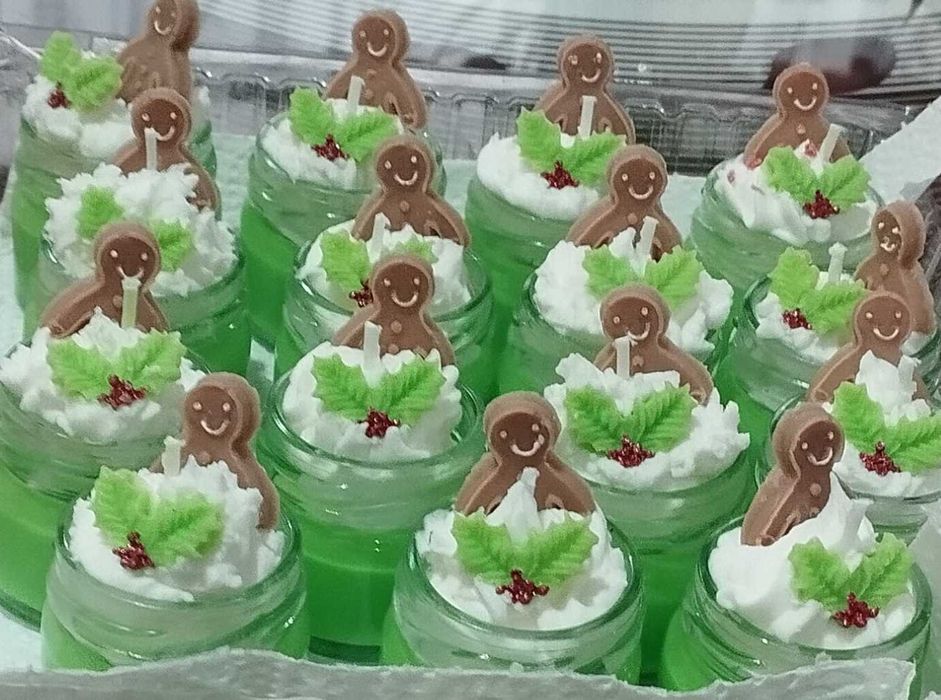 Коледни свещички от соев и палмов восък