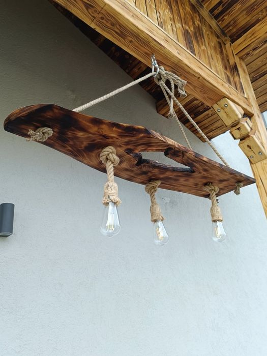 Candelabru rustic lemn nuc ,cires ,stejar