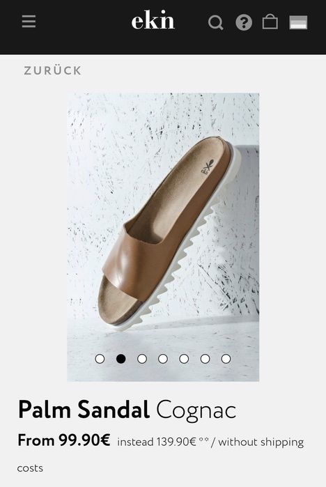 Sandale lux, Papuci dama EKN Palm Sandal, Pluta + Vibram - 37