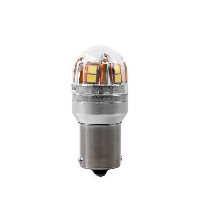 Комплект 2 Броя LED Диодни крушки бяла светлина BA15S 12V 24V с Canbus