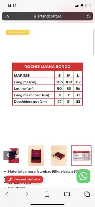 Rochie peste genunchi cordon in talie marimea M