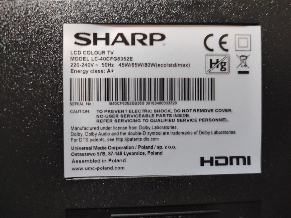 Tv led Smart Sharp 102 cm