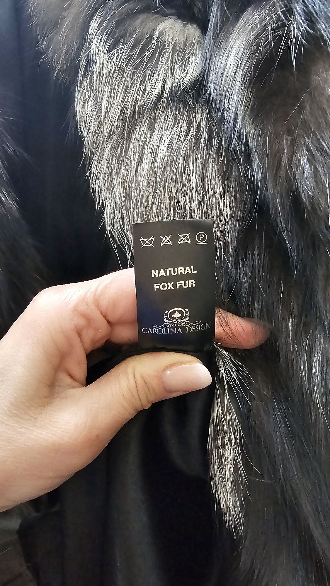 Jachetă blană naturală vulpe argintie  38 M