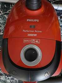 Прахосмукачка Philips с торба Performer Active 2000W, филтър НЕРА