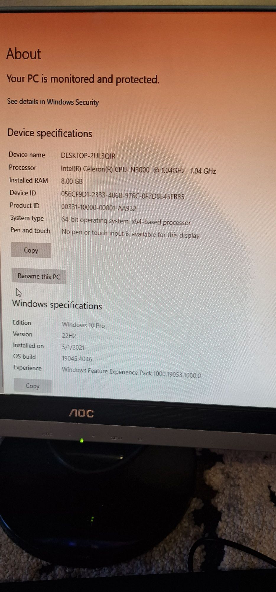 Gigabite NUC cu windows licenta instalat