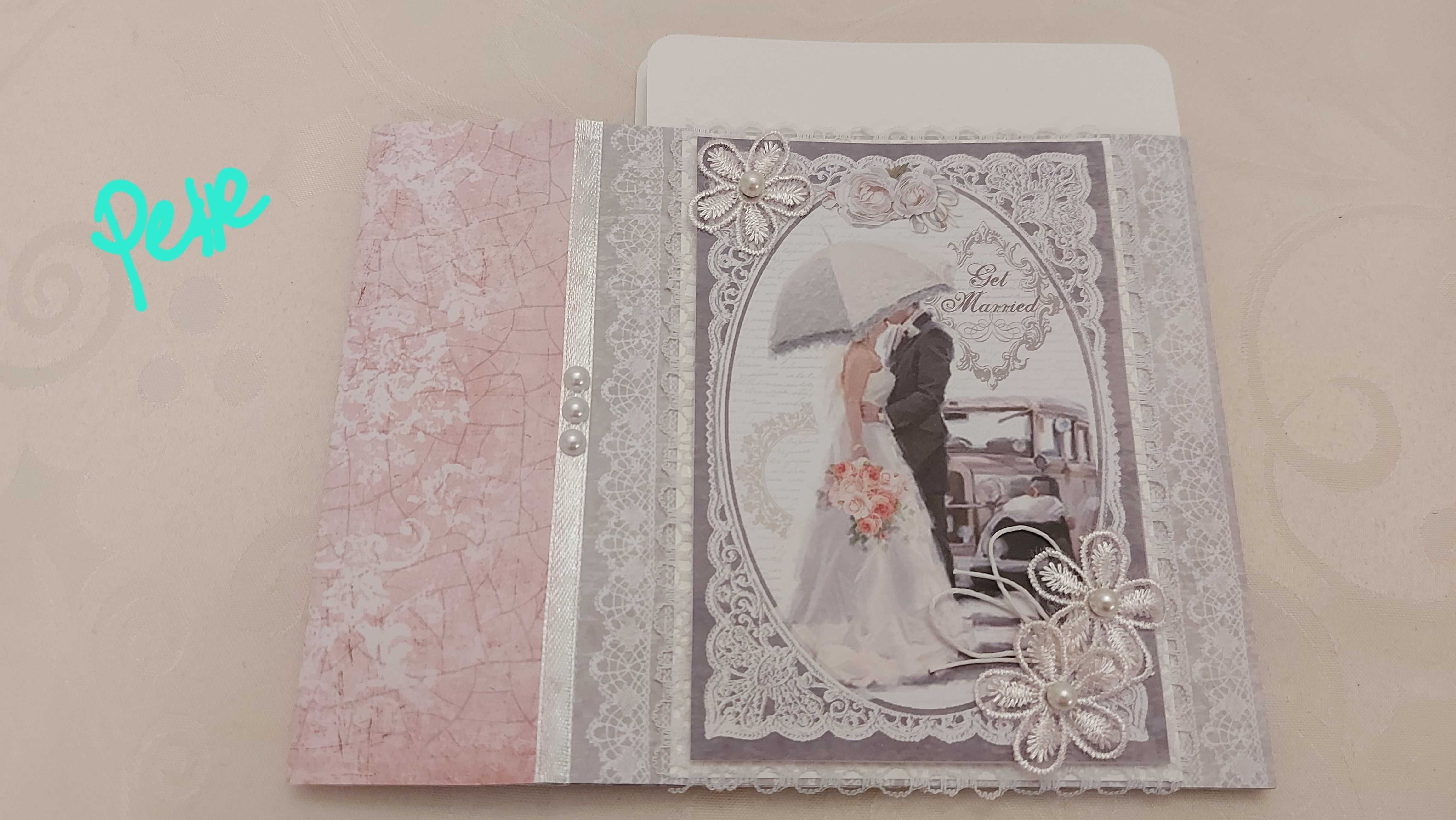Ръчно изработен комплект за сватба, сватбен албум, картичка, кутия