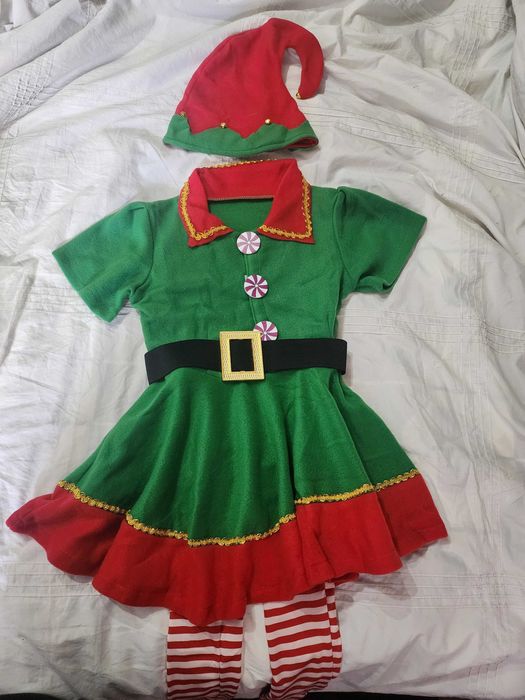 Коледен костюм на елф момиче