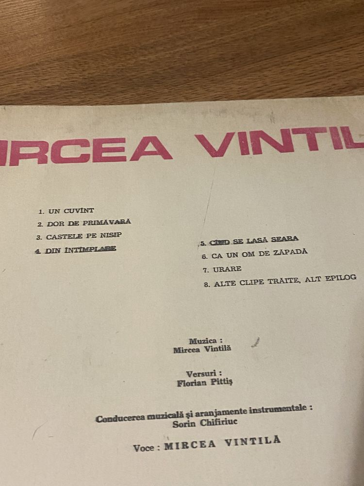 Disc Vinil vinyl Mircea Vintila