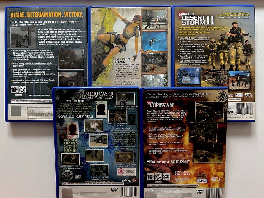 PS2 игри: Tomb Raider Anniversary, SOCOM, Conflict – 10 лв./бр.