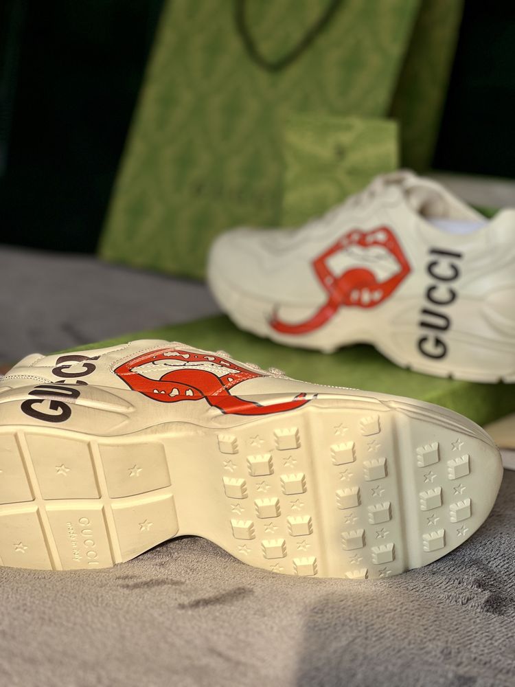 Gucci Rhyton Leather Trainers