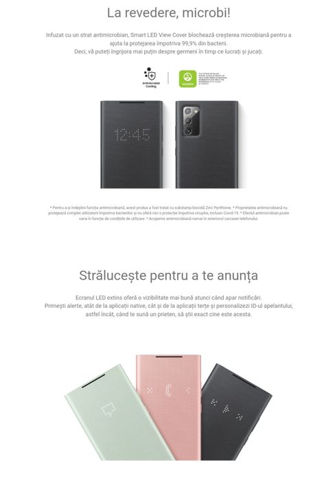 Husa activa originala Samsung Smart Led View Cover Note20 Note 20 5G