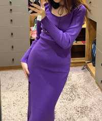 Фиолетовое женское платье, женская одежда