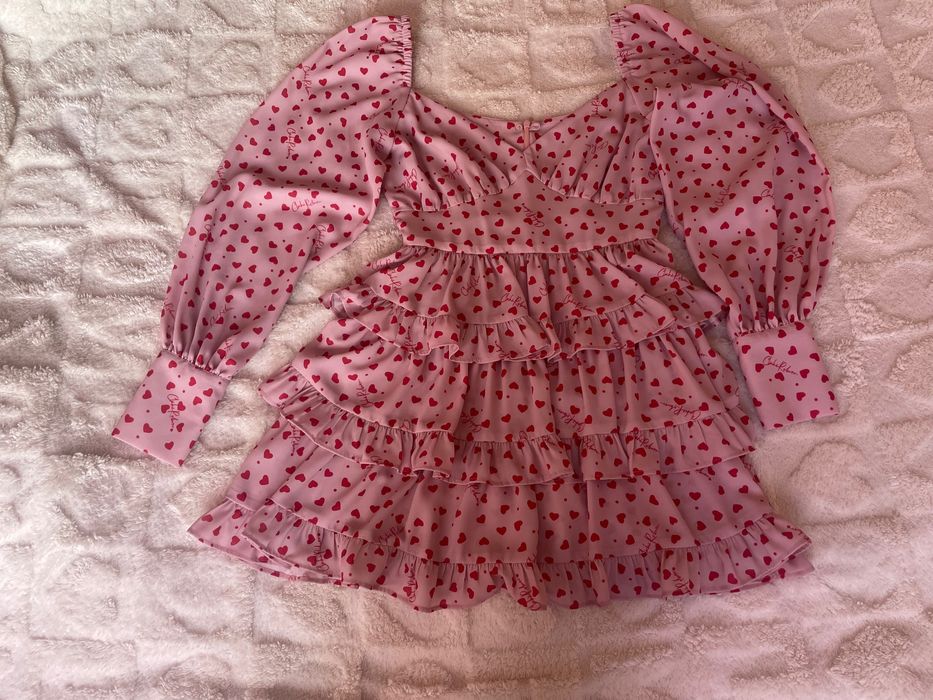 Рокля Cliche в розово на сърчица