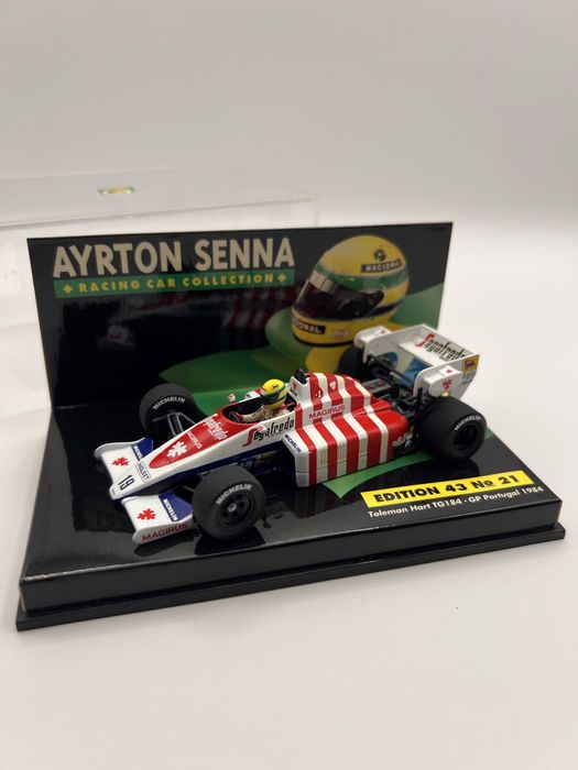 Macheta auto Toleman Hart TG 184, Ayrton Senna, Minichamps, scara 1:43