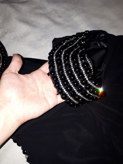 Черное длинное платье