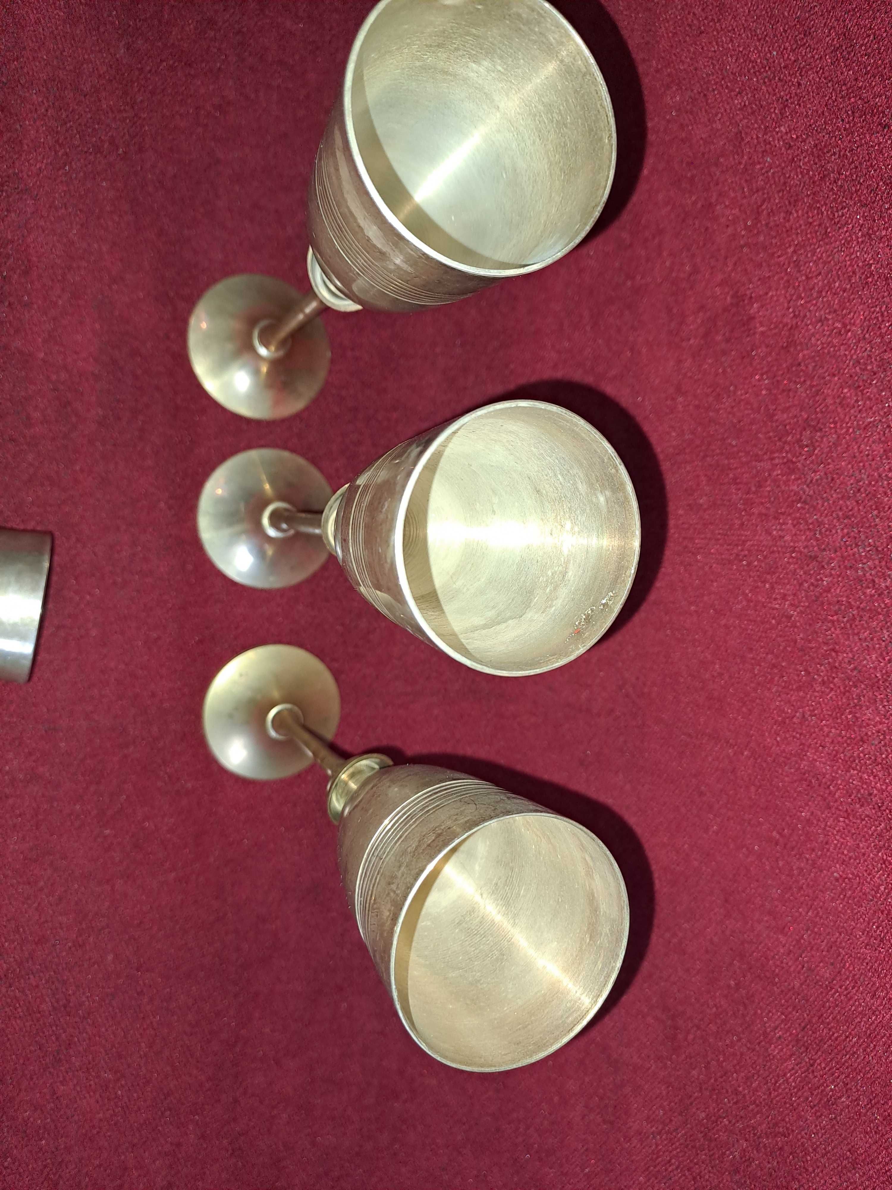 set 6 pahare cupa bronz argintat cadou 20 cm