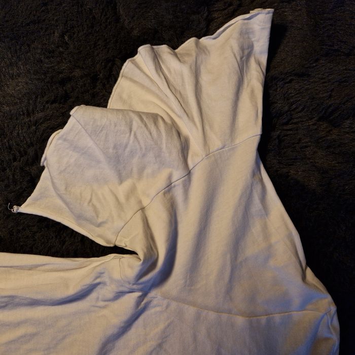 tricou alb dama maneci trapez