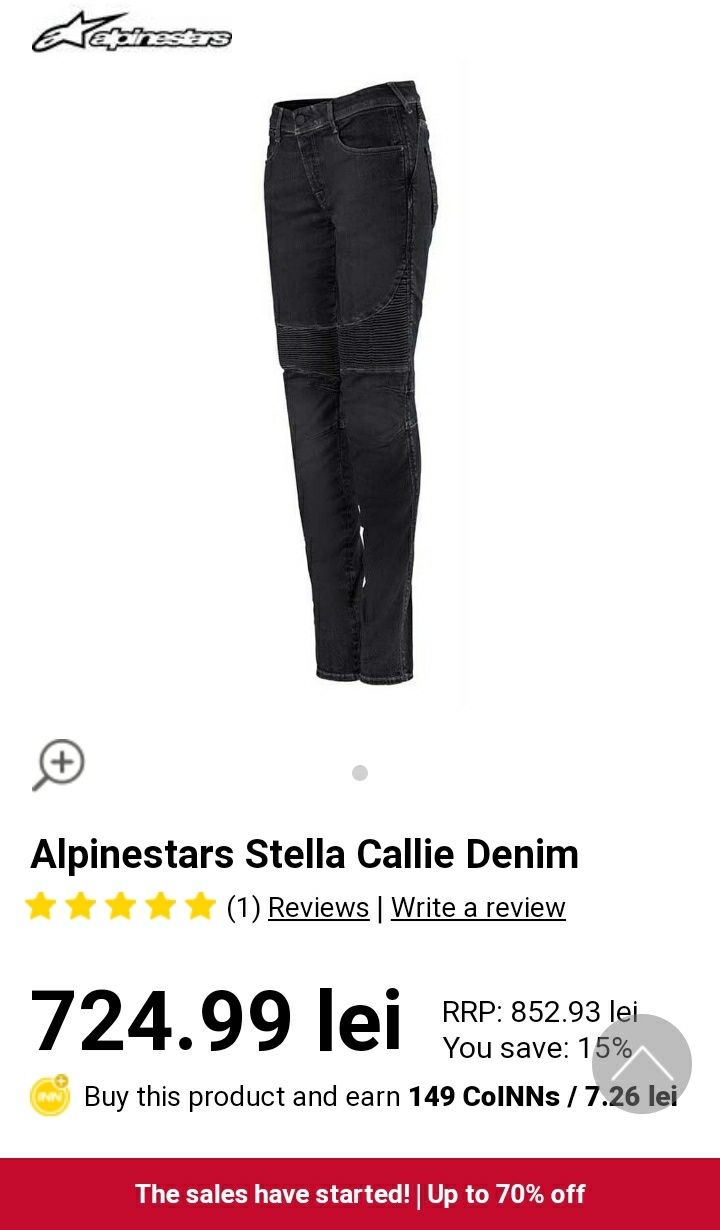 Alpinestars stella callie denim lady black waxed