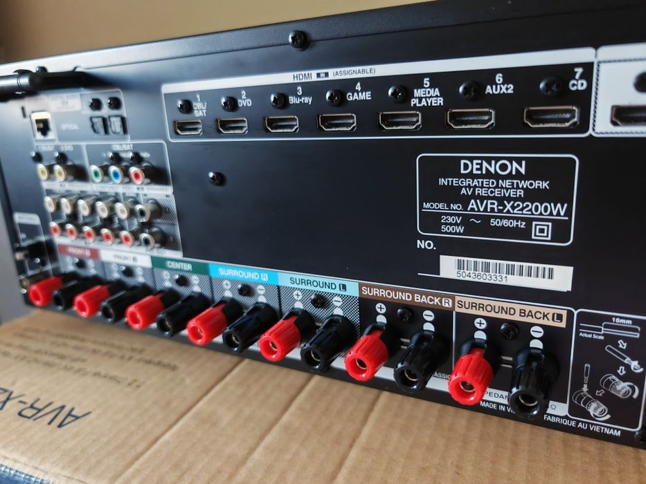 Denon AVR X 2200 W Dolby Atmos Wi-Fi Bluetooth HDMI 4K