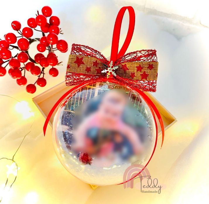 Коледна топка със снимка / Коледна декорация /Коледни топки със снимка