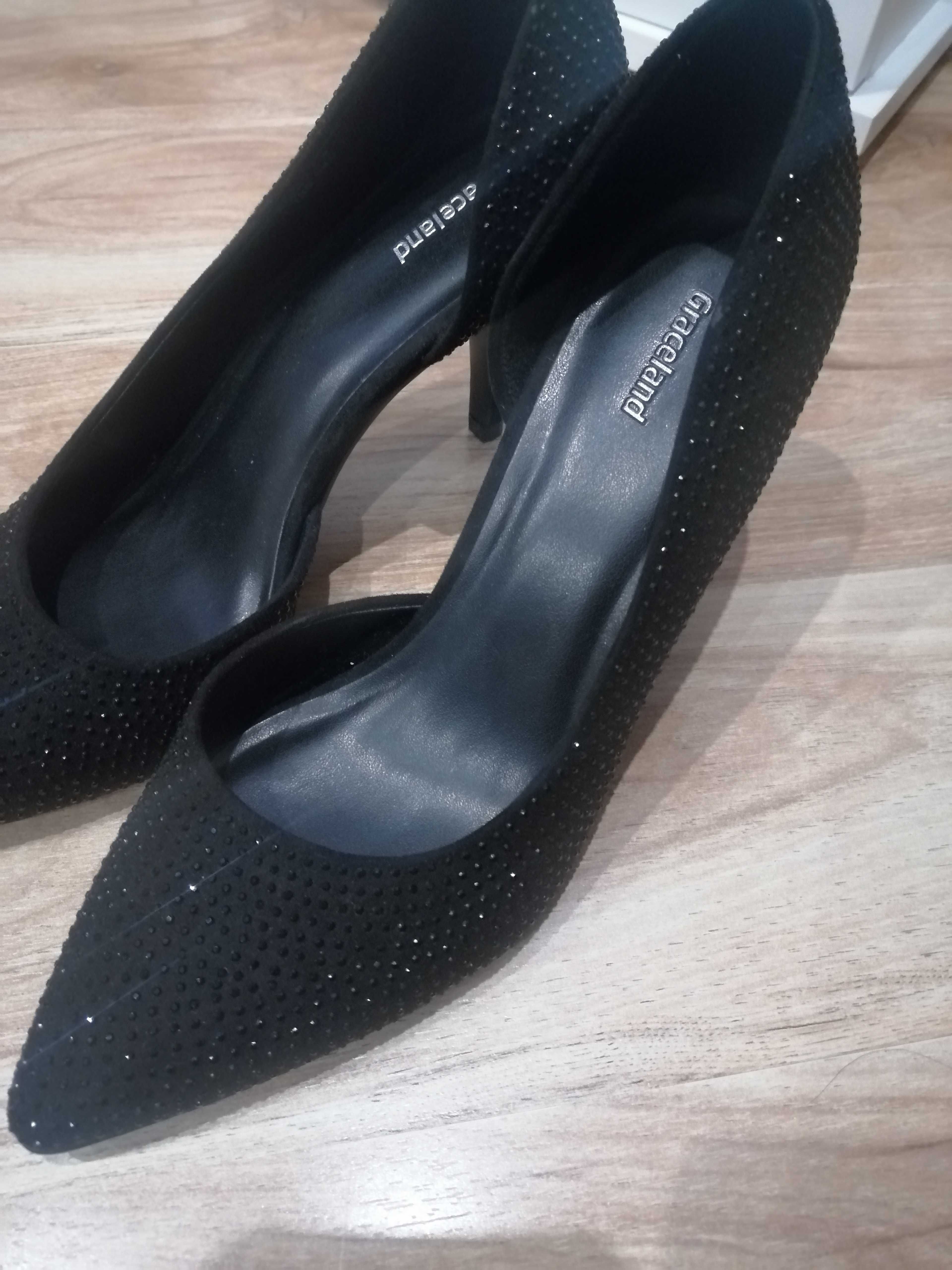Pantofi eleganți negri, dama, mărime 39