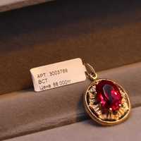 Золотой кулон с рубиновой вставкой AU585 / LOMBARD