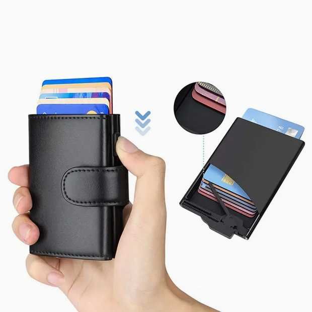 Мъжки кожен портфейл - Със защита срещу кражба - RFID защита
